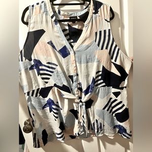 Torrid Color Blocking Tank with Waist Tie detail